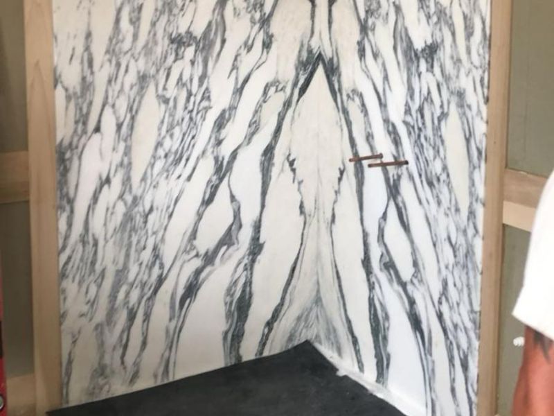 Custom Marble Shower walling Hand installed in Thanet, Kent