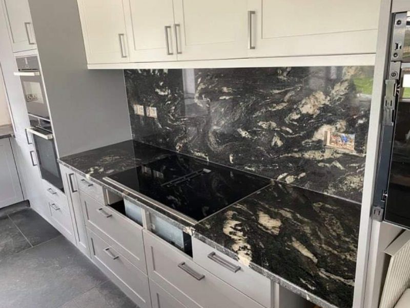 Black and Gray Marble Kitchen counter top hand made in Margate